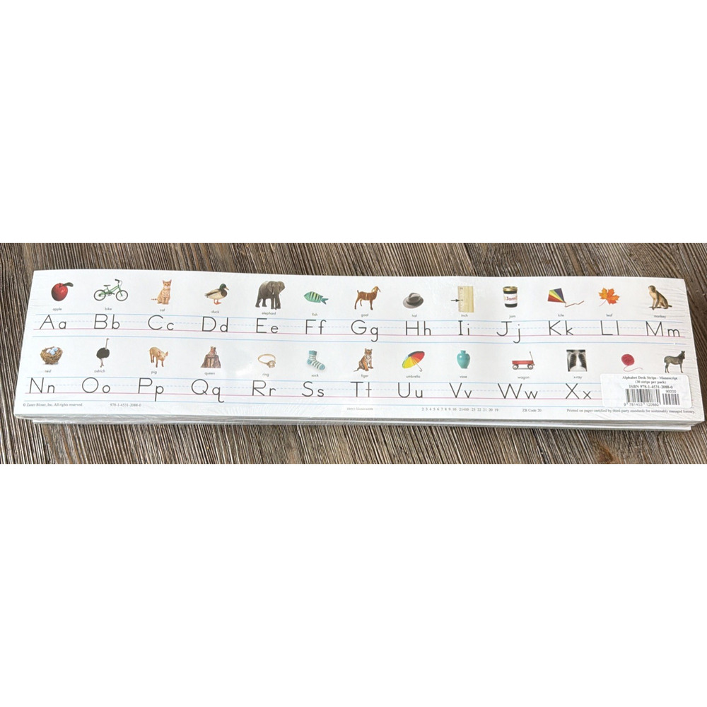 Zaner Bloser manuscript Alphabet writing strips handwriting desks pack 30 NEW